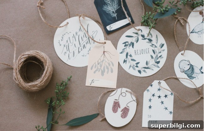 Free Printable Christmas Gift Tags to Personalize Presents 8 Free printable Christmas gift tags!