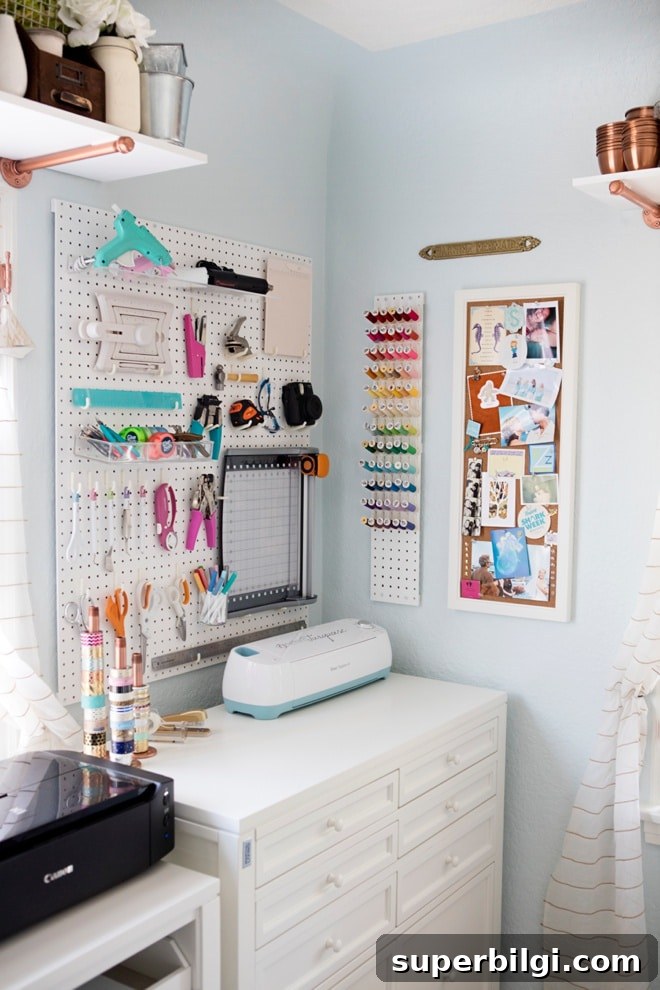 10 Colorful Craft Room Organization Ideas for Inspiring Spaces 3 Beautiful Organized Craft Room Office by Something Turquoise