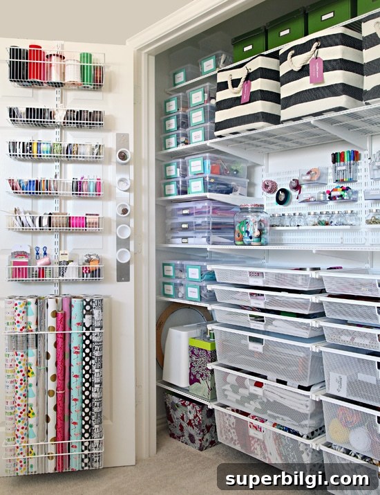 10 Colorful Craft Room Organization Ideas for Inspiring Spaces 5 The Ultimate Craft Closet Organization by i Heart Organizing