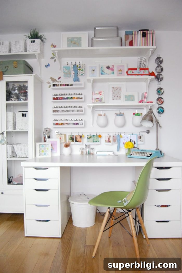 10 Colorful Craft Room Organization Ideas for Inspiring Spaces 8 An IKEA Organized Craft Space from Rosehips and Petticoats