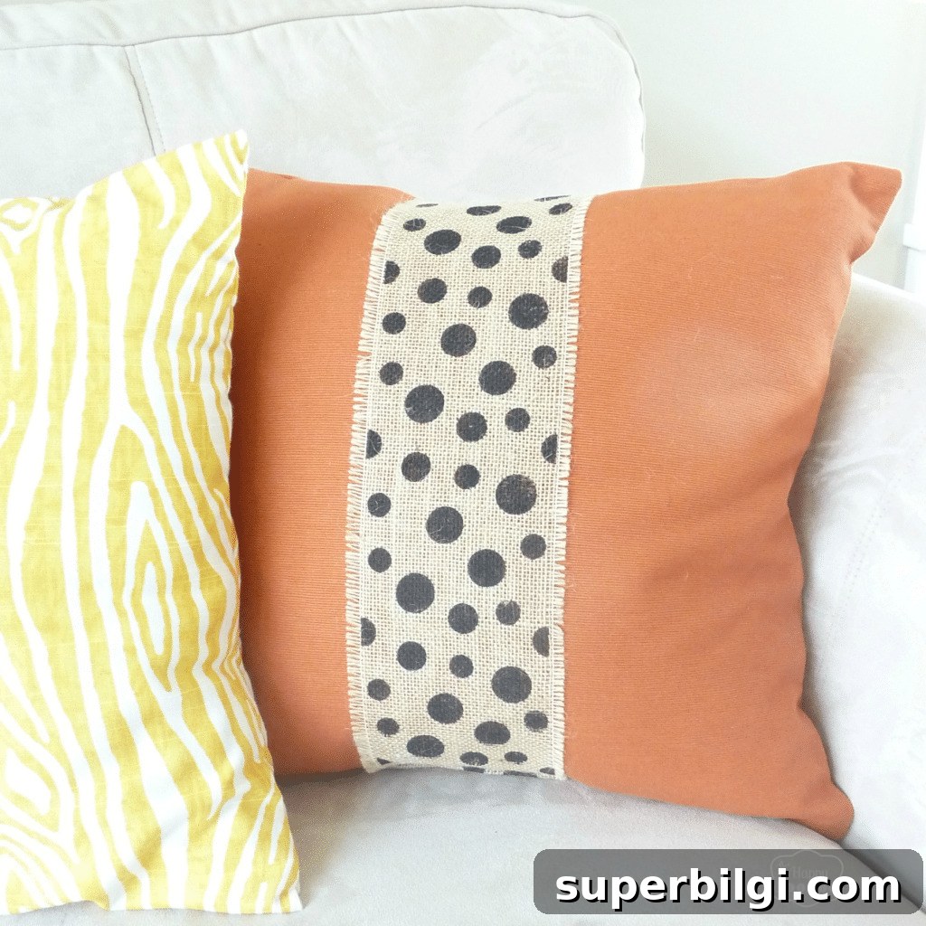 21 No-Sew Fabric Scrap Projects to Make This Weekend 18 Burlap Embellished Pillows