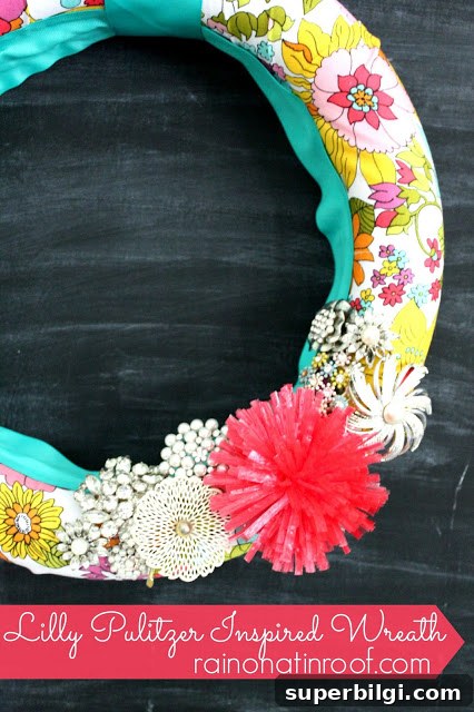 21 No-Sew Fabric Scrap Projects to Make This Weekend 22 Lilly Pulitzer Inspired Fabric Wreath
