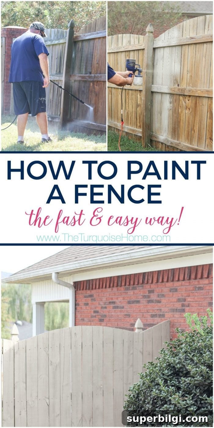 How to Paint a Wooden Fence Quickly: Step-by-Step Guide 2 This inexpensive paint sprayer is awesome!! How to Paint a Wood Fence the Easiest and Fastest Way! Take a minute to CLICK the link and access hundreds of other tutorials, tips and ideas for DIY home projects. This site is a MUST for any DIYer.