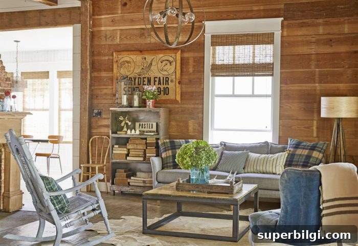 10 Farmhouse Living Room Ideas to Inspire Your Decor 10 A Farmhouse Fresh Living Room from Country Living | 10 Stunning Farmhouse Living Rooms