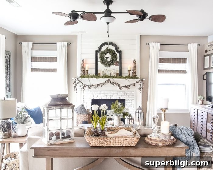 10 Farmhouse Living Room Ideas to Inspire Your Decor 13 A Pretty Farmhouse Living Room from Bless'er House | 10 Stunning Farmhouse Living Rooms