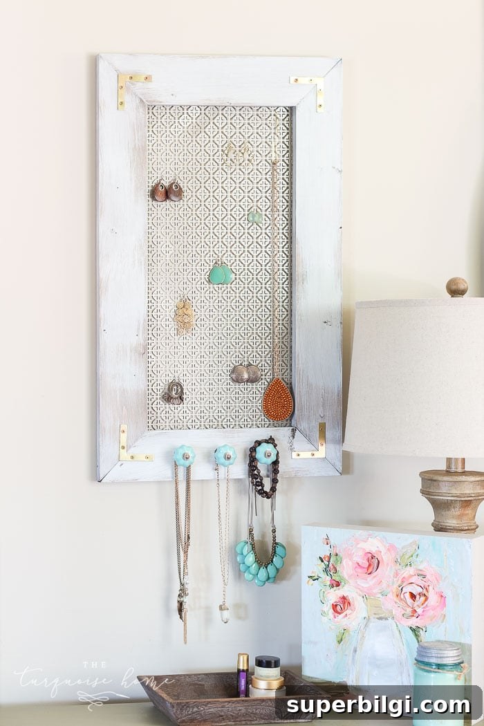 How to Build a Stylish DIY Industrial Jewelry Organizer 2 This DIY Jewelry Organizer is so fun to make! Make your own with the DIY Workshop at The Home Depot.