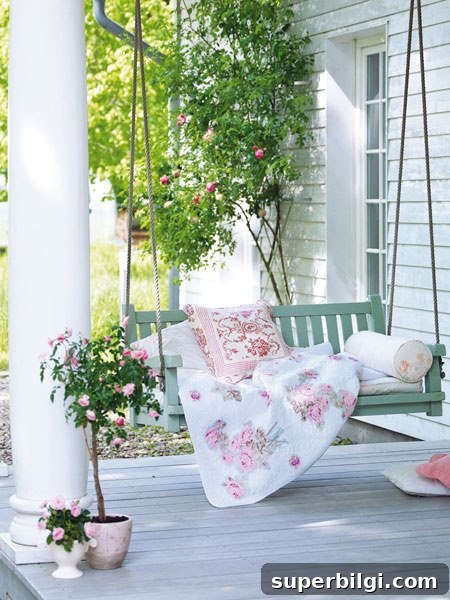 Front Porch Decorating Ideas to Boost Curb Appeal 6 Robin's egg blue porch swing