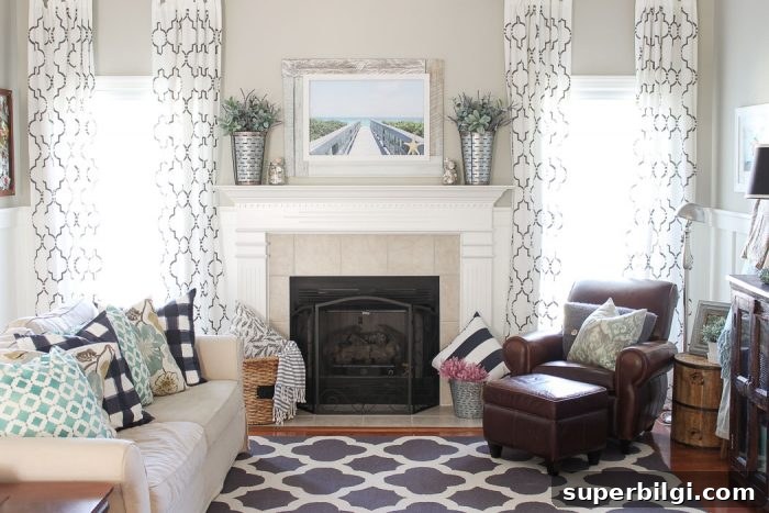 Coastal Summer Mantel Decorating Ideas 2 Simply Beachy Summer Mantel at theturquoisehome.com