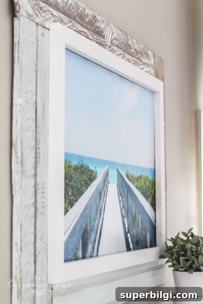 DIY Framed Beach Canvas for Coastal Wall Decor 11 Get this gorgeous beach-inspired DIY framed canvas art with this simple tutorial! READ MORE >>