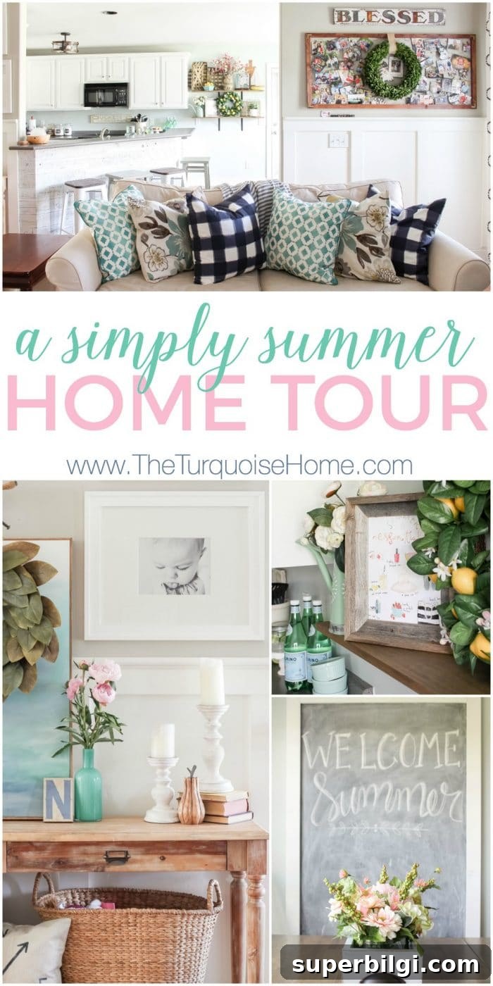 Simply gorgeous navy and turquoise in this summer home tour. Inspiration to create a home you love! | My Summer House