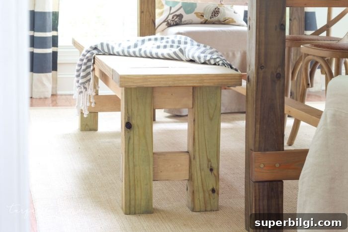 DIY Farmhouse Bench: Build One for Under $40 4 Amazing!! Build this DIY Farmhouse Bench for less than $40!