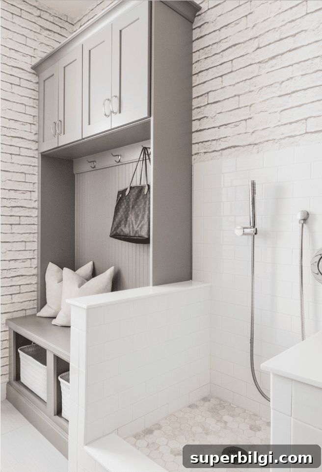 20 Mudroom Ideas for a Stylish, Functional Entryway 12 Mudroom with dog washing station