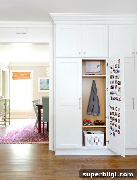 20 Mudroom Ideas for a Stylish, Functional Entryway 16 Hidden Mudroom Ideas in a Kitchen - with a wall of cabinets!
