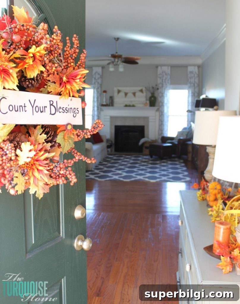 Fall Home Tour: Festive Autumn Decorating Ideas 3 Happy Fall-i-Days Home Tour | TheTurquoiseHome.com