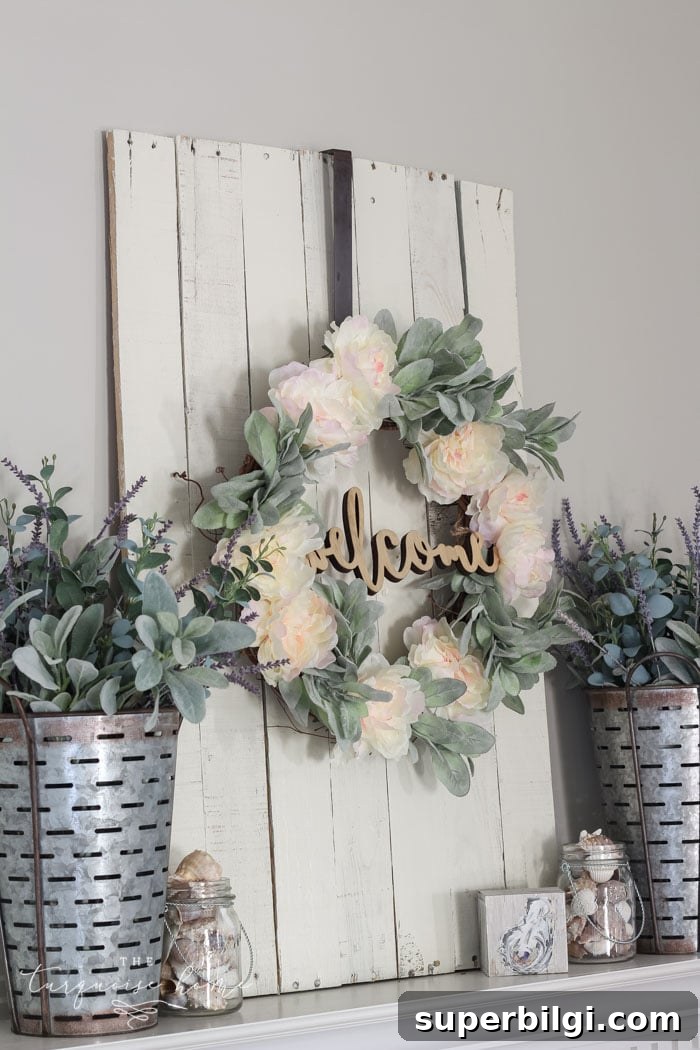 How to Make a Lamb's Ear and Peony Wreath 5 A Lamb's Ear Wreath with peonies is a super easy DIY project with tons of farmhouse charm.