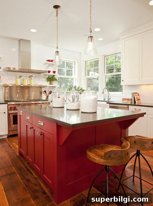 Caliente by Benjamin Moore kitchen island