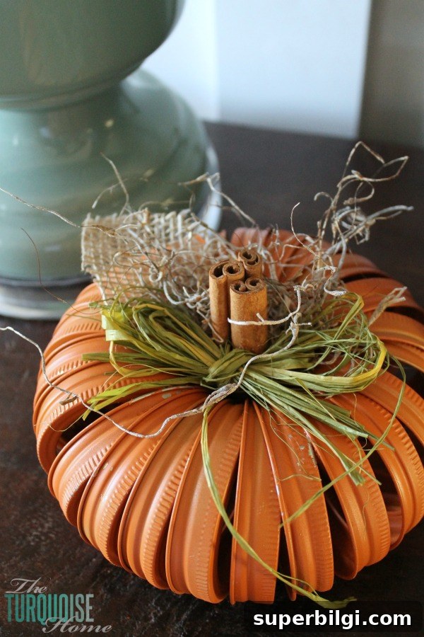 DIY Mason Jar Lid Pumpkin Decorations for Fall 2 orange mason jar pumpkin craft