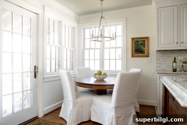 White Paint Color Ideas for Every Room in Your Home 7 White Dove Paint Color in a Kitchen Nook