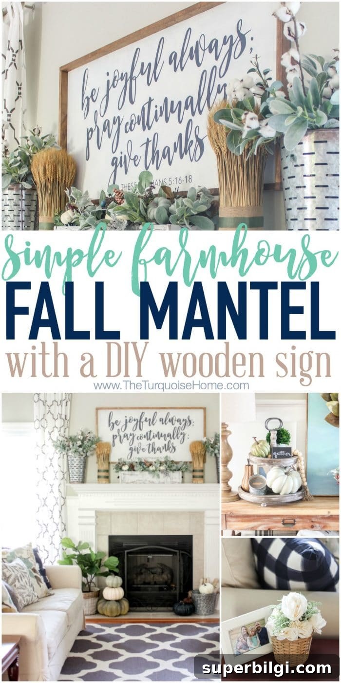 Love these simple tips for decorating for fall!! Simple farmhouse fall mantel with a DIY wooden sign