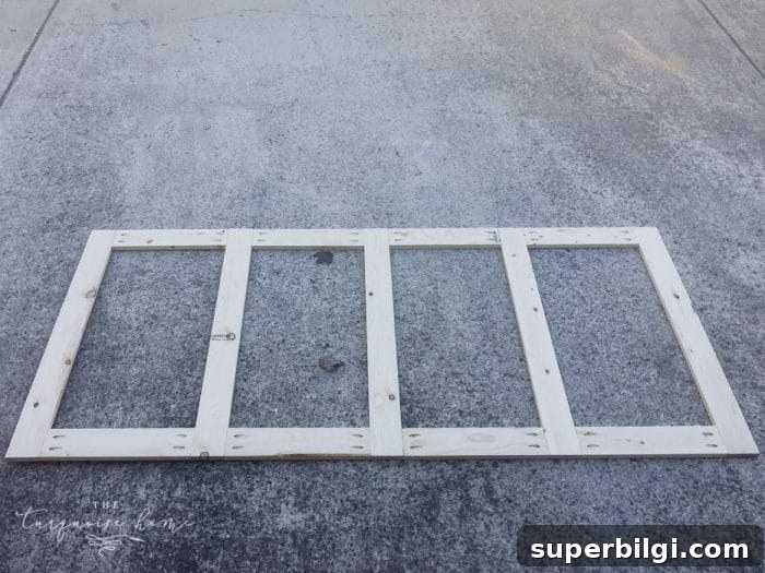 DIY Farmhouse Media Console Table Plans and Tutorial 6 Assemble the face frame using your Kreg Jig.