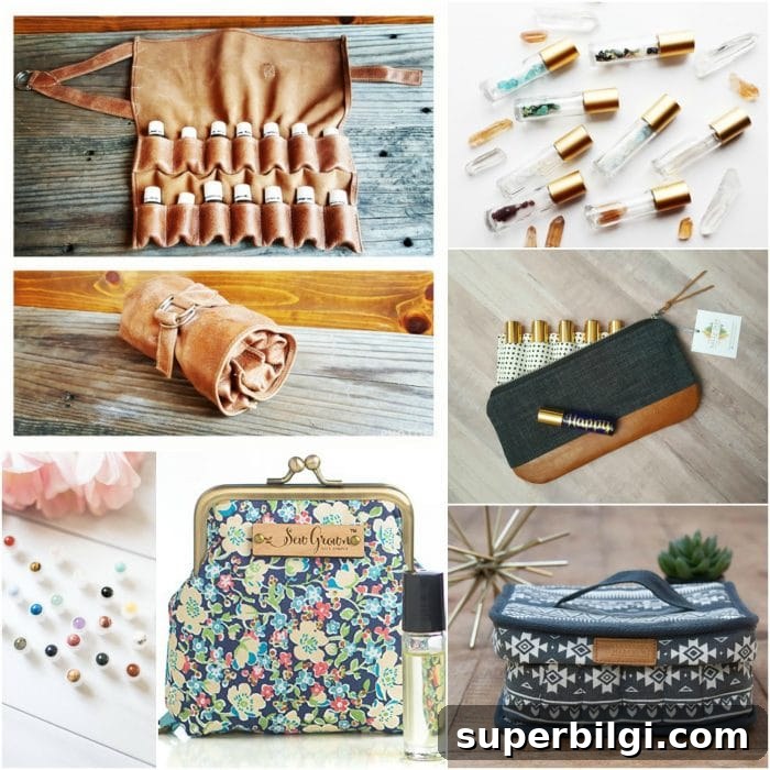 Essential Oil Gift Ideas for Aromatherapy Lovers 8 Pretty roller bottles and carrying cases