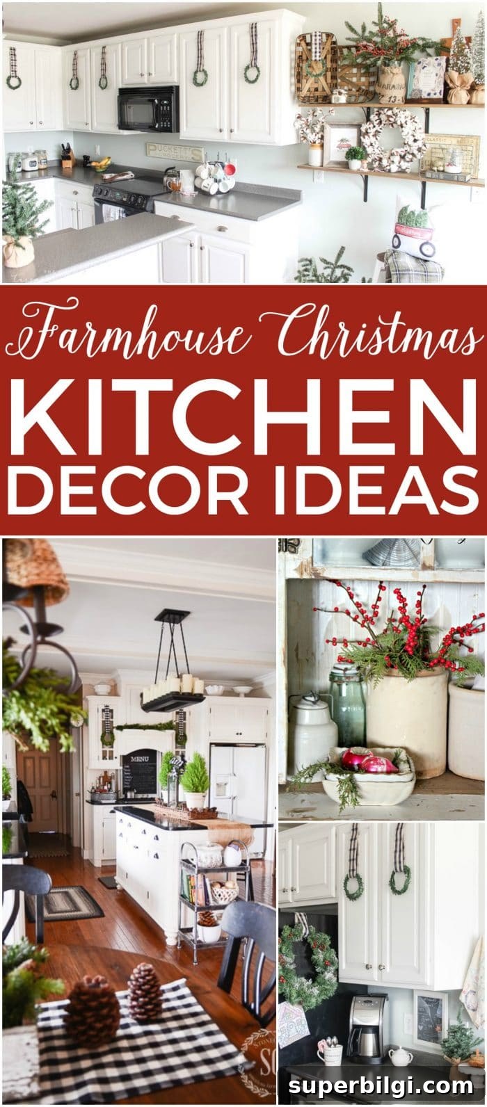Cozy Farmhouse Christmas Kitchen Decor Ideas 2 Farmhouse Christmas Kitchen Decor Ideas. All the inspiration you need to decorate your kitchen for Christmas!