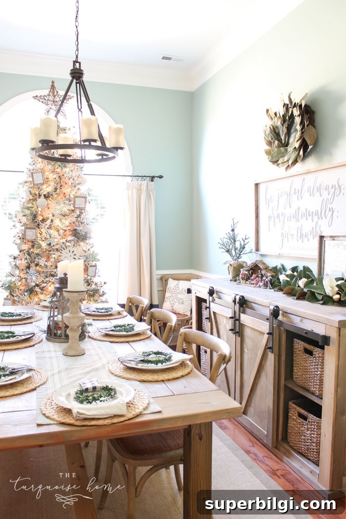 A Neutral Christmas Dining Room 