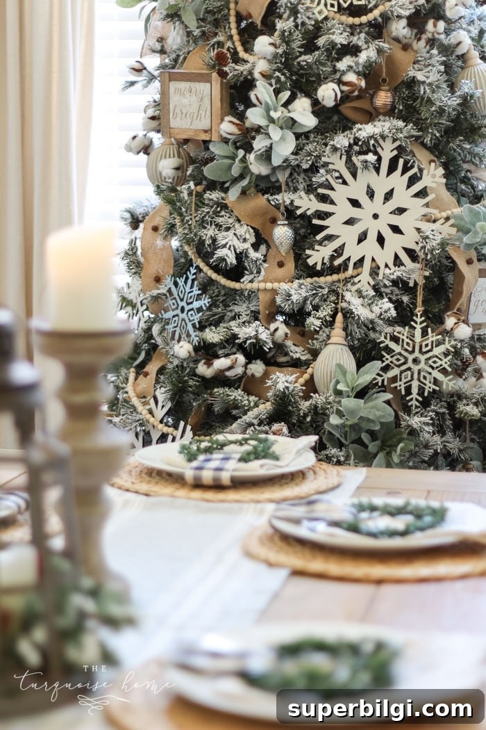 A Neutral Christmas Dining Room 