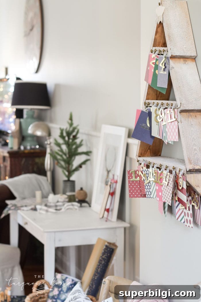 Neutral Christmas Entryway Ideas for a Warm Welcome 14 The cutest advent calendar!
