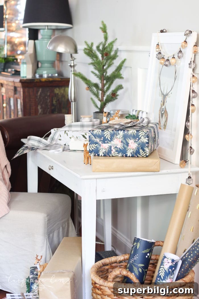 A Christmas Gift Wrapping Station + Simple Gift Wrapping Tips