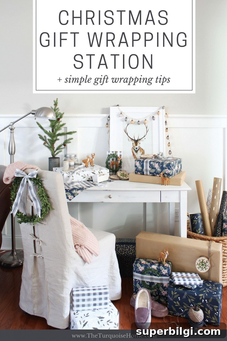A Christmas Gift Wrapping Station + Simple Gift Wrapping Tips