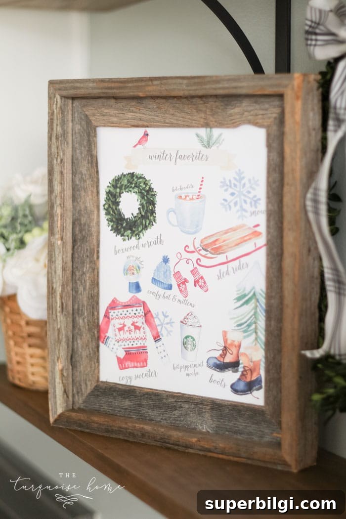 Free Winter Printables for Crafts, Cards, and Home Decor 2 Winter Favorites Printable - so fun and cute!