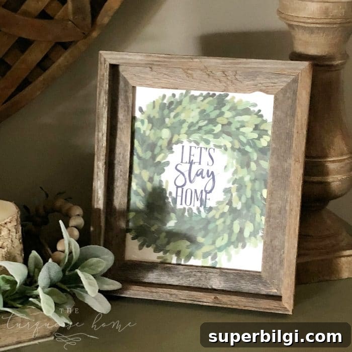 Free Winter Printables for Crafts, Cards, and Home Decor 6 Let's Stay Home free winter printable - love this sentiment!