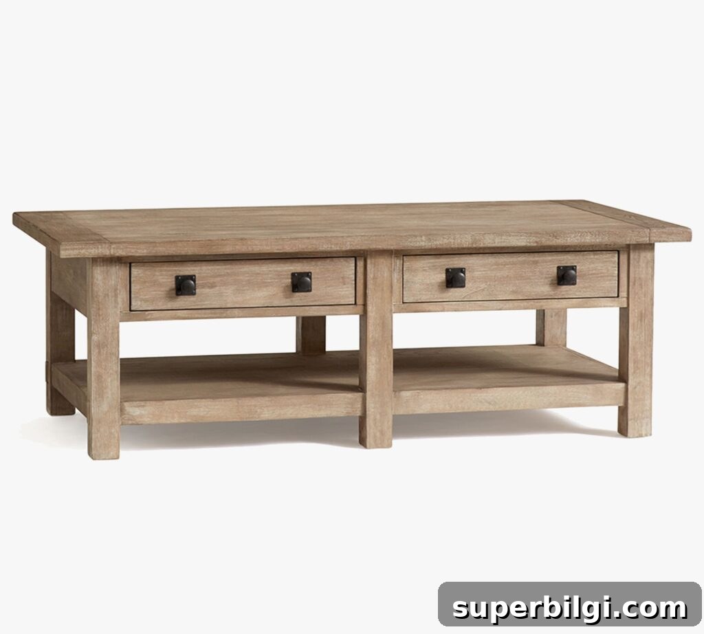 Coffee Table Decor Ideas to Elevate Your Living Room 11 benchwright wood coffee table