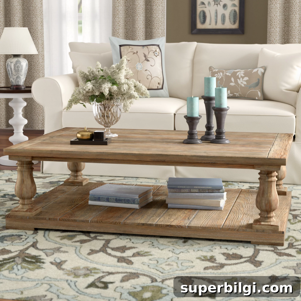Coffee Table Decor Ideas to Elevate Your Living Room 14 four pedestal wood coffee table