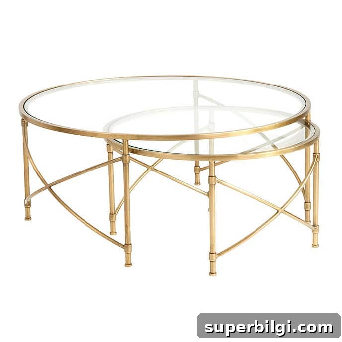 Coffee Table Decor Ideas to Elevate Your Living Room 18 nesting glass and metal coffee table