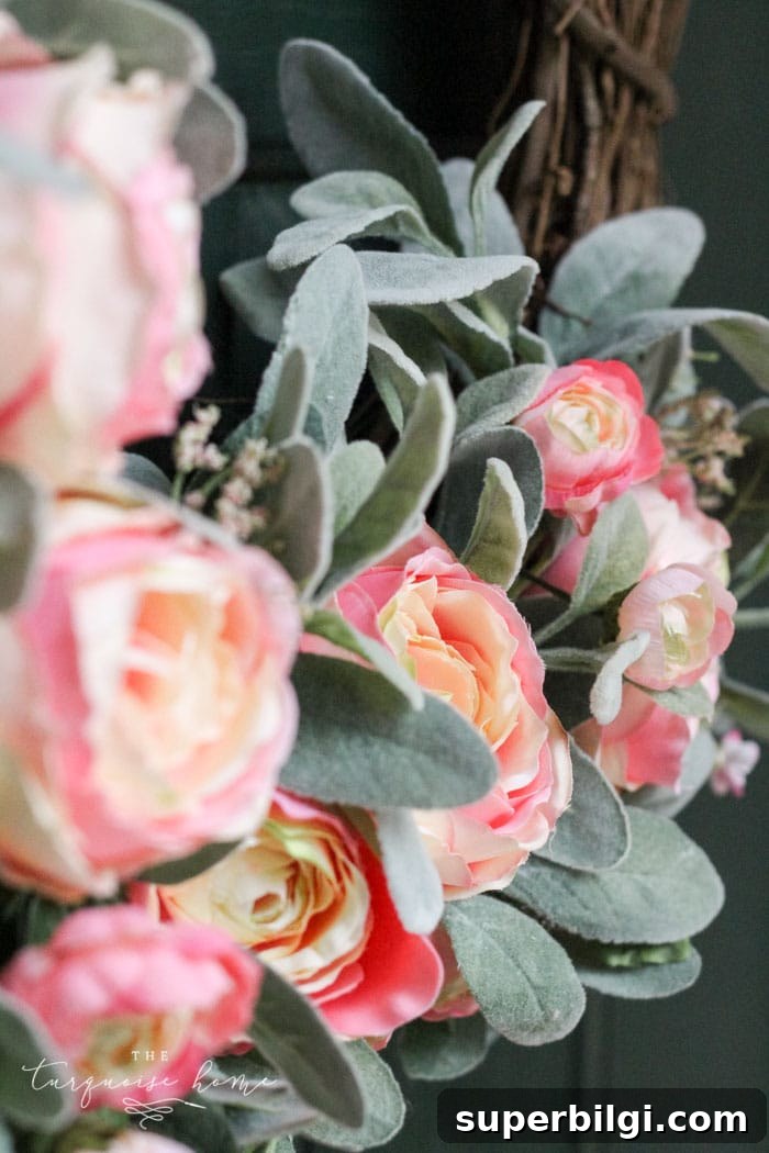 How to Make a Spring Peony Wreath: DIY Tutorial 4 DIY Simple Spring Wreath with Peonies and Lamb's Ear