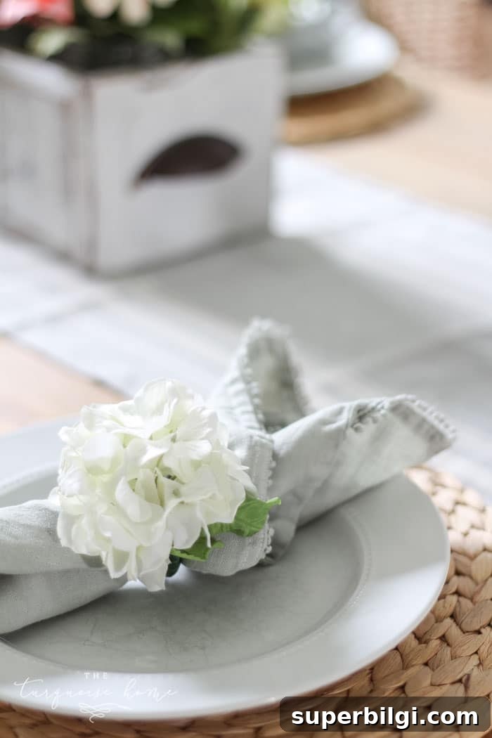 Farmhouse Spring Decor Ideas to Refresh Your Home 8 Farmhouse Spring Dining Room - Centerpiece and table details