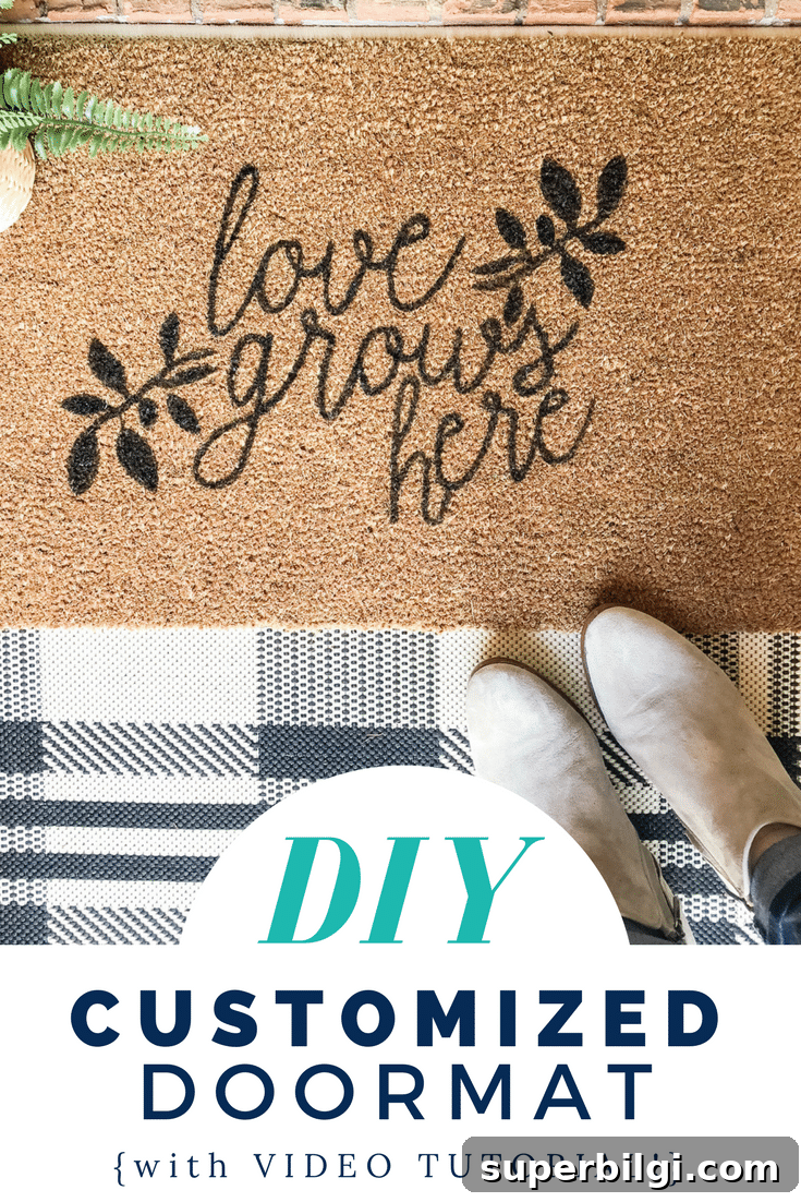 Customize a Charming DIY Doormat: Personalize Your Welcome Mat 9 DIY Customized Doormat with VIDEO tutorial!!