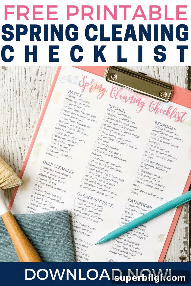 Free Printable Spring Cleaning Checklist for Every Room 5 Spring Cleaning Checklist - FREE Printable!