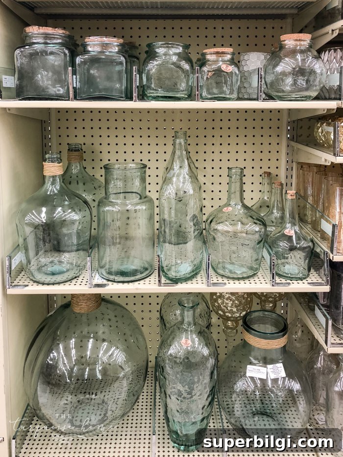 Hobby Lobby Shopping Guide: What to Buy for Crafts and Decor 18 Blue tinted glass containers are perfect for the turquoise lovers at Hobby Lobby!
