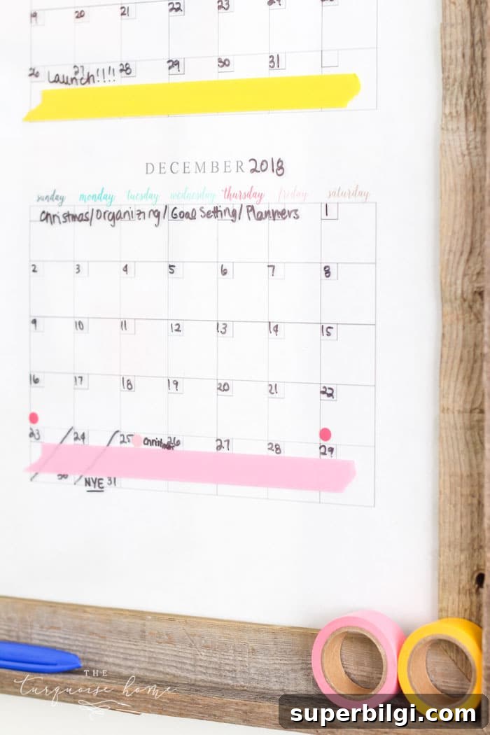 DIY Dry Erase Wall Calendar Tutorial for Home Organization 6 img 26195 6