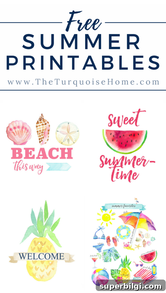 Free Summer Printables - ready to download and decorate your home for summer!
