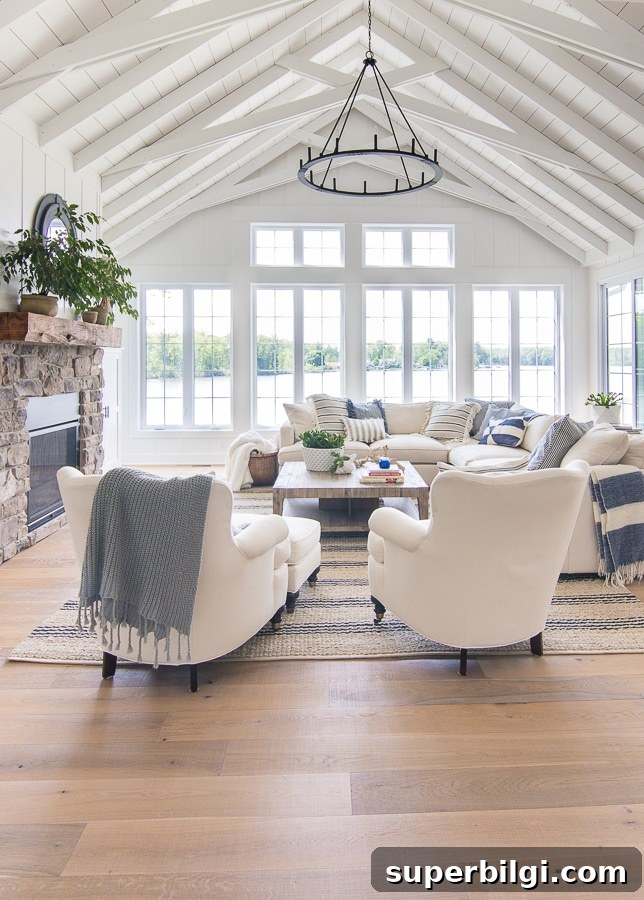 Lake House Decor Inspiration and Stylish Ideas 9 White Lake House Cottage from Lilypad Cottage