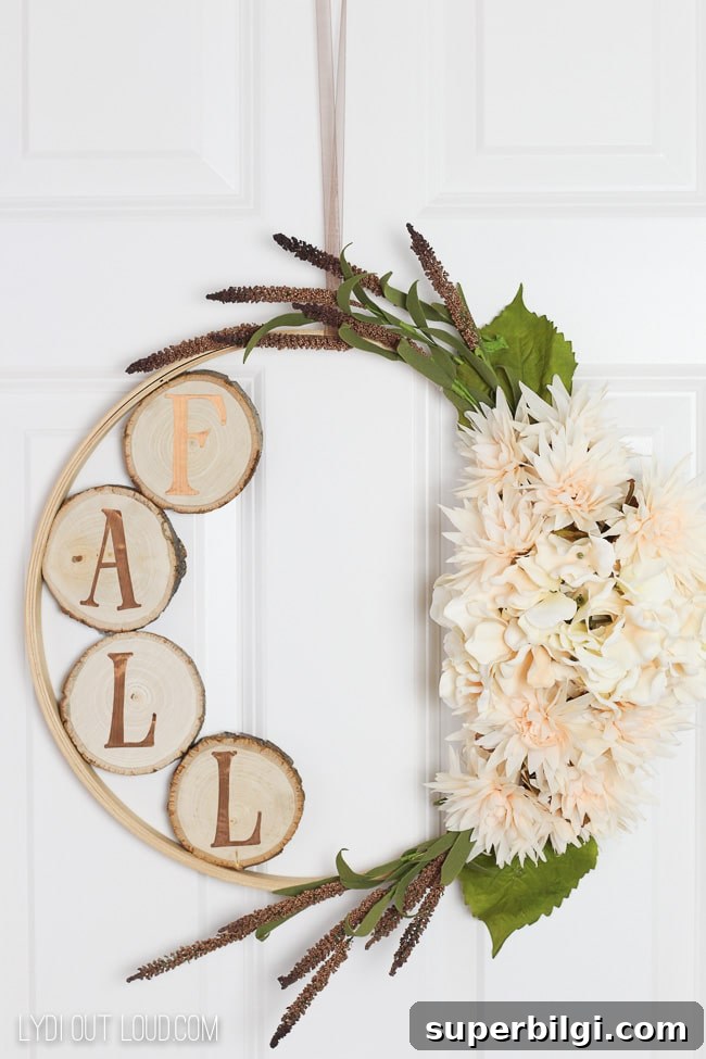 DIY Embroidery Hoop Fall Wreath