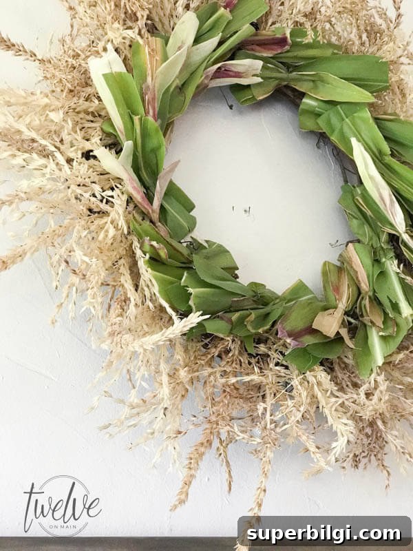 DIY Corn Stalk Fall Wreath