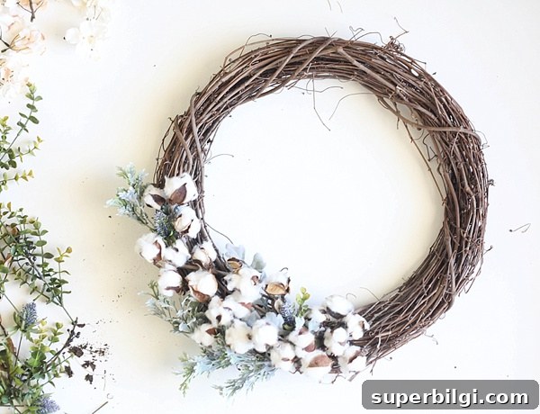 DIY Cotton Wreath
