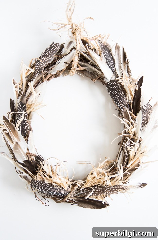 DIY Boho Feather Wreath