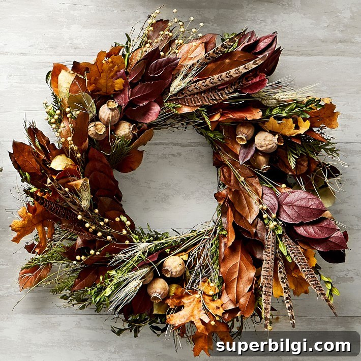 pheasant feather live wreath