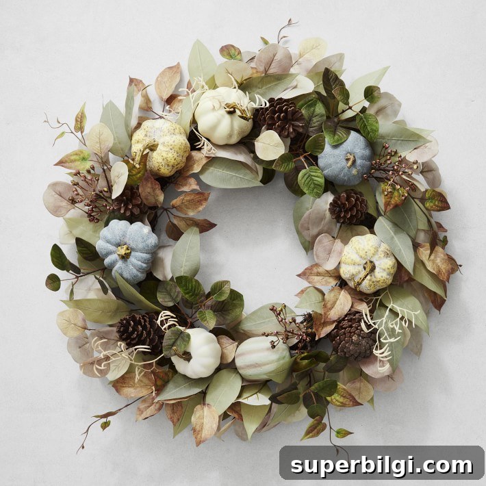 faux pumpkin patch wreath